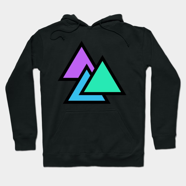 Retro 90s Aesthetic Vaporwave Triangles Hoodie by MeatMan